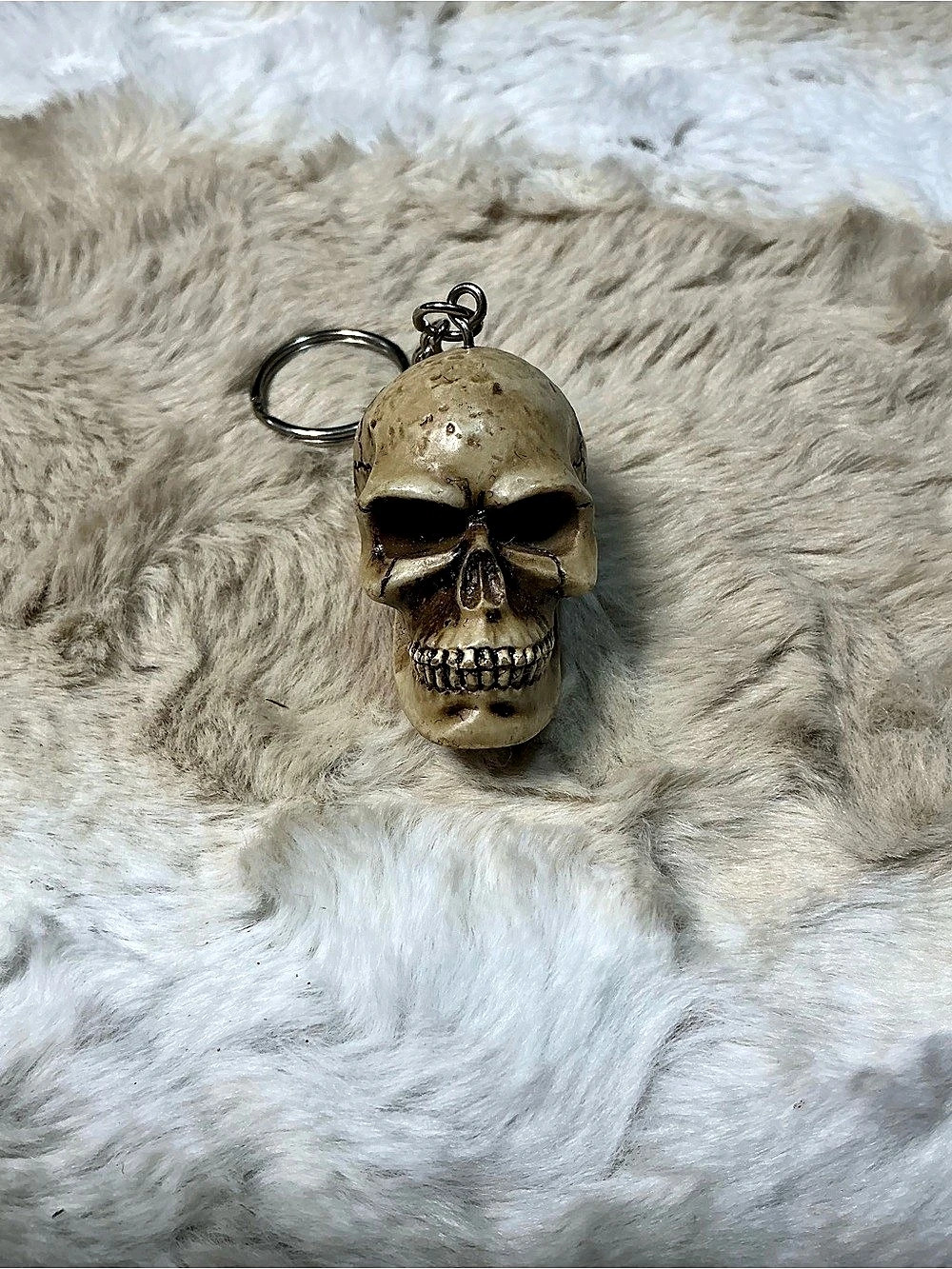 Skull Keychain in Brown